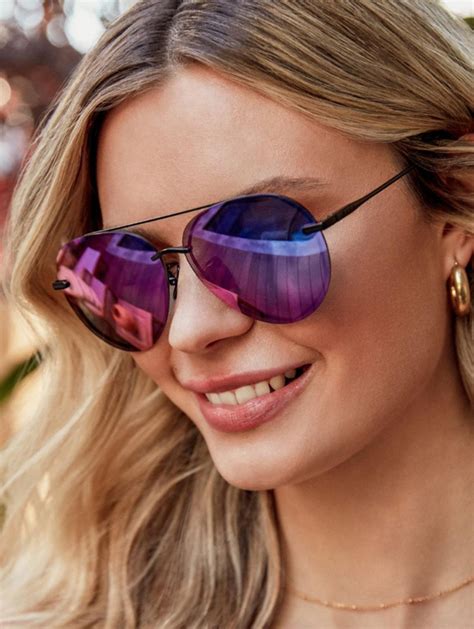 Purple Tinted Aviator Sunglasses Sunglasses Women Aviators Aviator