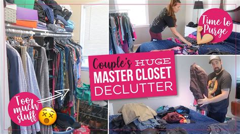 Huge Master Closet Declutter Couples Konmari Closet Clean Out And Declutter Closet Diaries Ep
