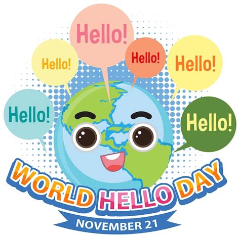 Premium Vector World Hello Day Banner Design