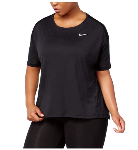 Nike Nike Womens Plus Dri Fit Miler Running Shirt 2x Black