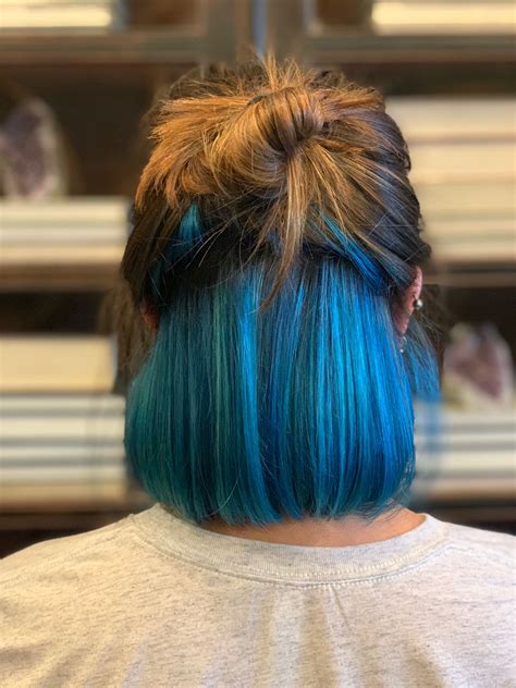 Pin By Camila Ribeiro On Short Blue Hair Hidden Hair Color Peekaboo