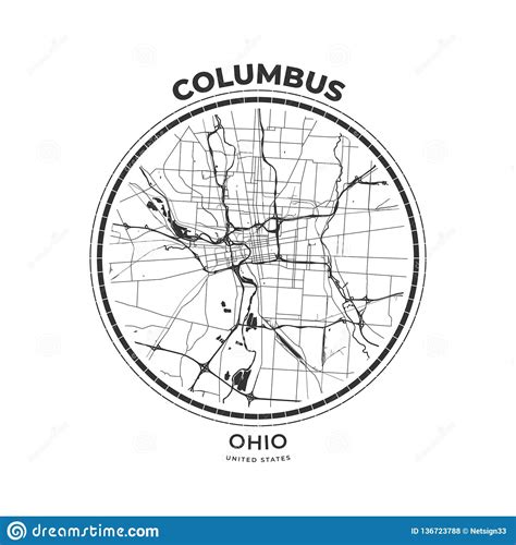 Columbus Ohio Map Vector Stock Illustrations 432 Columbus Ohio Map