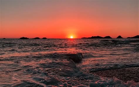 Download Wallpaper 2560x1600 Sea Ocean Sunset Foam