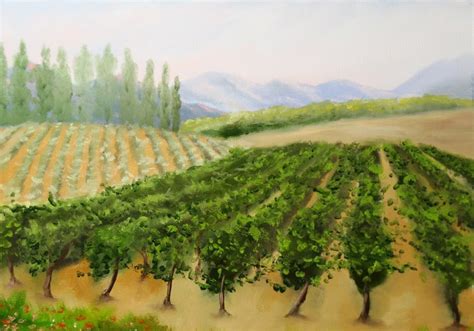 Daily Painters Abstract Gallery Tuscan Vineyard Oil Painting By