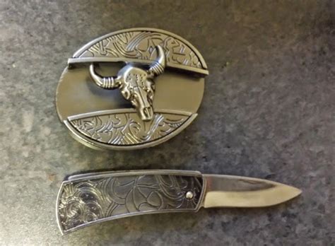 Cool Guy Gear Unique Mens Belt Buckle With Concealed Knife T Rodeo