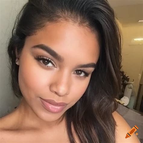 No Makeup Bare Face Natural Skin Latina Woman Selfie On Craiyon