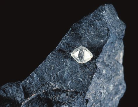 Below Right A 7 Mm Modified Octahedral Diamond In Kimberlite Matrix