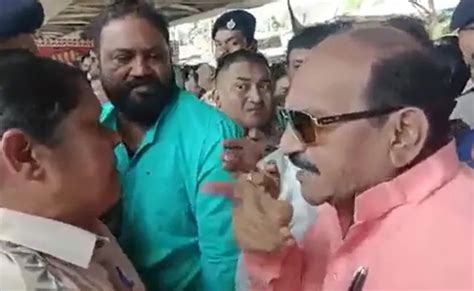odisha bjp leader “pushed” woman cop during protes