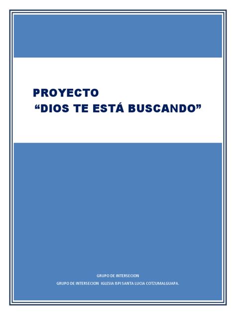 Plan Proyecto Evangelistico Pdf Evangelización Oración