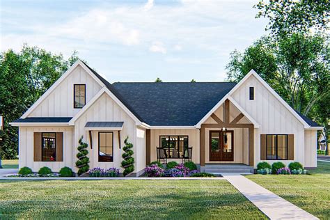 4 Bed New American House Plan With Wood Beam Accents 62835dj