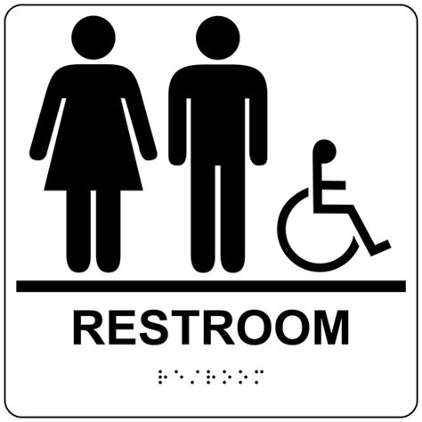Ada Restroom With Symbol Braille Sign Rre 120 99blkonwht Restrooms