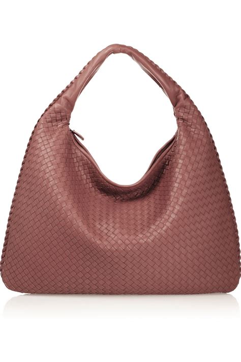 Bottega Veneta Maxi Veneta Intrecciato Leather Shoulder Bag In Red