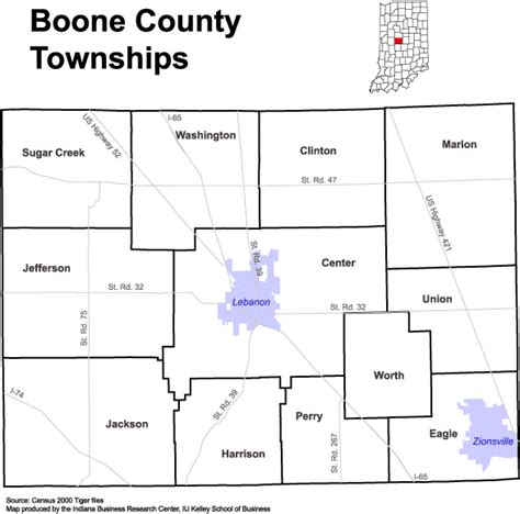 Map Of Boone County Indiana Cities And Towns Map