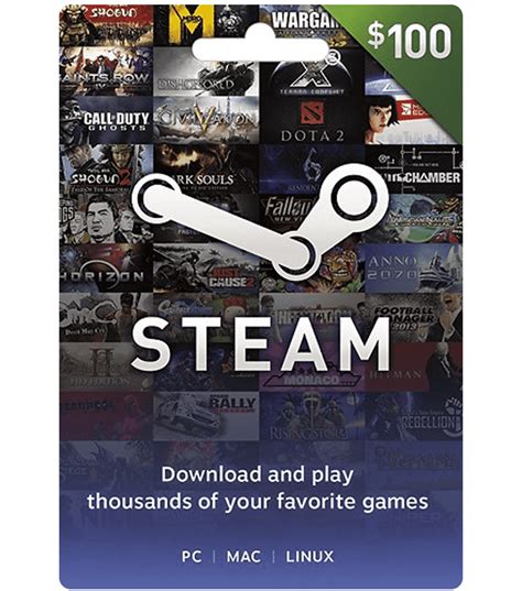 With steam gift card 50 eur you, or the people you give the card, have the opportunity to choose from a wide variety of steam merchandise. Steam Card $100 (US) Email Delivery - MyGiftCardSupply