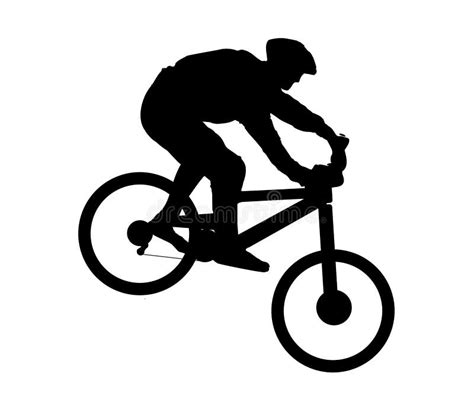 Downhill Mountain Bike Clip Art Mountain Biker Silhouette Stock Vector Illustration Of Cycling