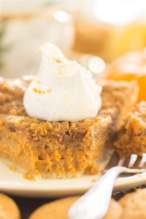 Eggnog Pumpkin Pie With Gingersnap Streusel Pumpkin Pie Recipes