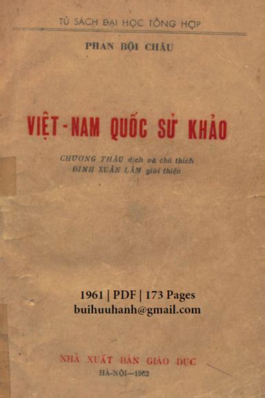 Việt Nam Quốc Sử Khảo NXB Giáo Dục 1962 Phan Bội Châu 173 Trang