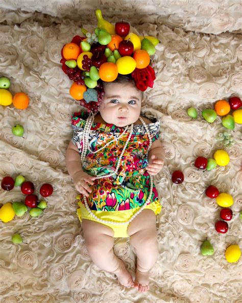 6th Photoshoot Baby Girl Pictures Summer Theme Carmen Miranda Baby