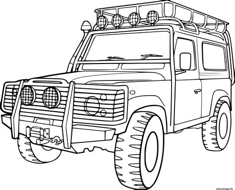 Coloriage Voiture 4x4 Jeep JeColorie