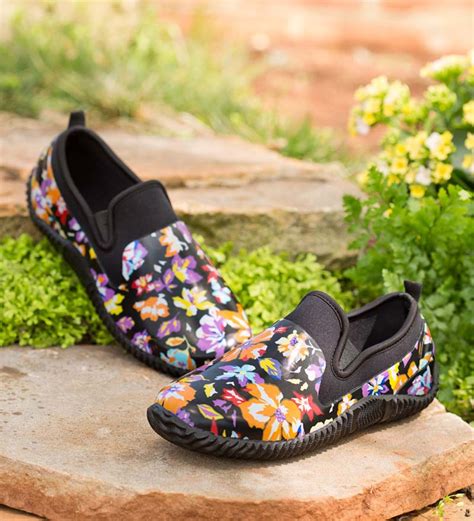 Womens Floral Waterproof Garden Shoes Multi Floral Size 6 Plow