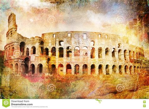 Ideal, um ihrem zuhause einen hauch von einzigartiger und origineller verzierung hinzuzufügen! Abstrakte Digitale Kunst Von Colosseum, Rom Altes Papier ...