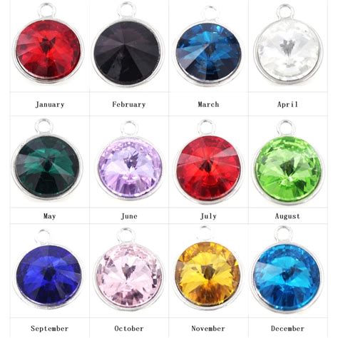 Assorted 120pcs Birthstone 12 Month Charms 165mm Diy Crystal Jewelry