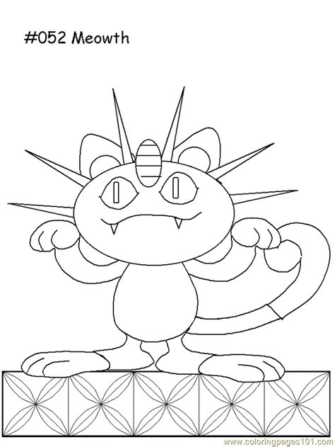 Gallery of meowth sprites from each pokémon game, including male/female differences, shiny pokémon and back sprites. Coloring Pages Meowth (Cartoons > Pokemon) - free printable coloring page online