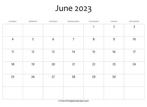 Editable 2023 June Calendar