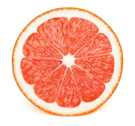 Half Of Grapefruit Slice Isolated Stock Image Image Of Citrus Path