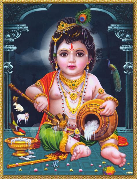 Lord Krishna / Shree Krishna / Baby Krishna / Bal Krishna Poster (Size 