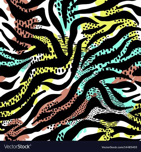 Colorful Zebra Exotic Animal Print Royalty Free Vector Image
