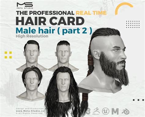 Male Hair Part 2 Professional Realtime Hair Card Flippednormals