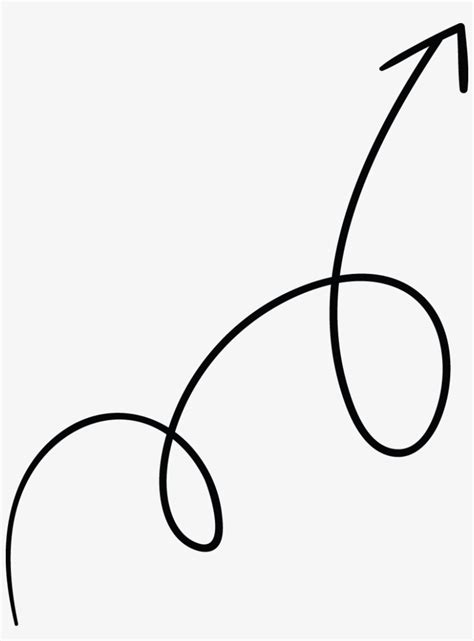 Up Arrow Twist Spiral Tail Line Doodle Line Art Png Image