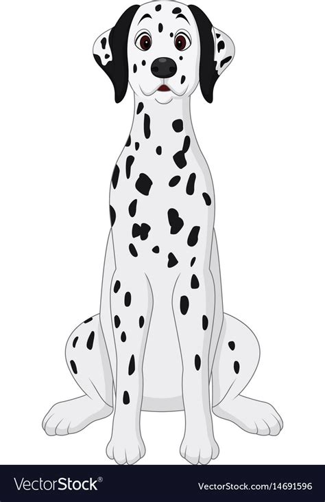 Cartoon Dalmatian Dog Sitting Royalty Free Vector Image