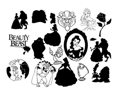 The Silhouettes Of Disney Characters And Their Names In Black On A