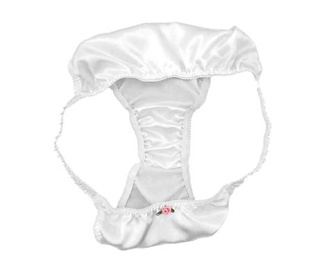 White Satin Panties Sissy Tanga Knickers Underwear Briefs Sizes 10 20