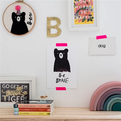 Be Brave Bear Print Letterbox Lane