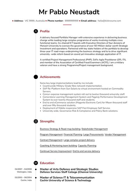 Get inspiration for your resume, use one of our professional templates, and score the job you want. Senior Project Manager Resume Sample | Kickresume