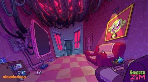 Zim’s House Looks Creepier Than Usual Also It Looks Like Gir Has A Ps4 On The Floor The Shape