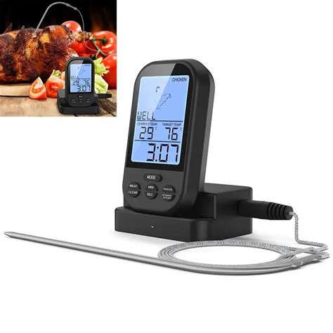 Wireless Remote Digital Cooking Food Meat Thermometer For Oven Kitchen
