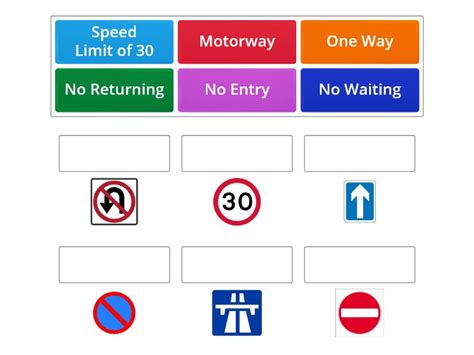 Znaki drogowe po angielsku Połącz w pary
