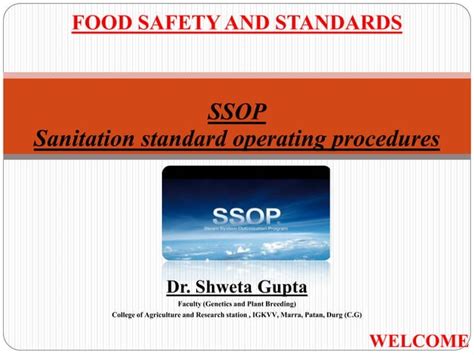 Ssop Sanitation Standard Operating Procedures Ppt