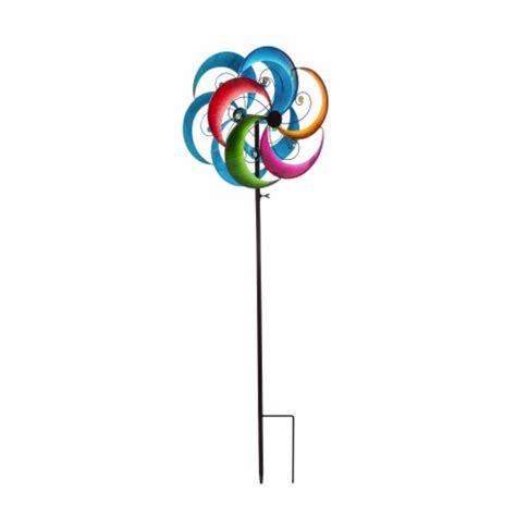 Evergreen Wind Spinner Kinetic Topper And Pole Multicolor With Gems