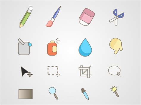 Paint Tools Icon Set Resources Icon Ux Kits Sketch App Wireframe