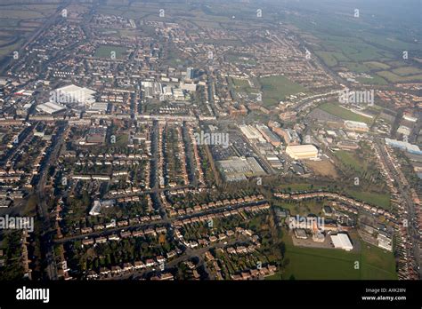 High Level Oblique Aerial View Overhead Of Borehamwood And Elstree