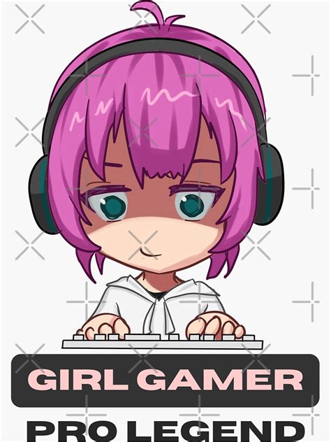 Gamer Girl Chibi Cute Anime Girl Sticker For Sale By Bbmarioni