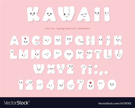 Kawaii Font Kids Design Kawaii Fonts Alphabet