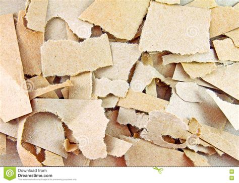 Torn Pieces Of Brown Paper Stock Photo Image Of Tension