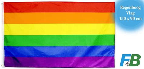 F4B Regenboog Vlag 150x90 Cm Pride Vlag LHBTIQ Gay Pride