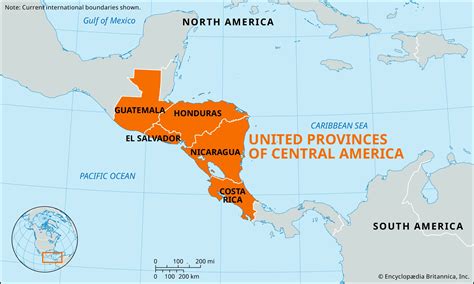 United Provinces Of Central America Map Independence History